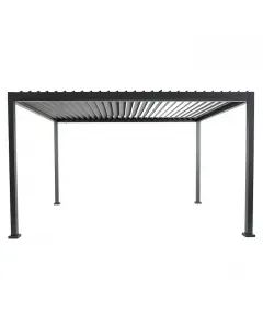 Sunfun milos pergola zsalugáteres tetővel  porszórt alumínium szerkezet Állítható lamellás tető 386 × 294 cm-es méret oszlopvast