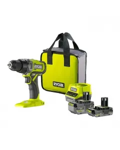 Ryobi 18 v feszültségű one+ rendszerhez kompatibilis akkumulátoros fúró-csavarozó szett 2 sebességfokozat + 24 fokozatú nyomaték-b