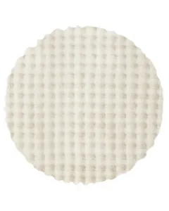 Bézs színű rabbit bubble szőnyeg, 120 cm átmérőjű poliészter anyagból, teljes súlya 1600 g/m2 puha, bolyhos felület, 5–30 mm s