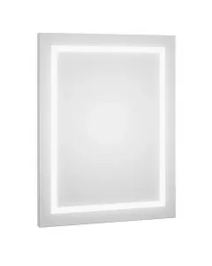 Space tükör led világítással, modern fürdőszobai kialakításhoz 60 x 80 x 3 cm méret matt fehér színű élek 14,5 w teljesítmén
