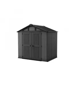 Keter műanyag kerti ház stronghold 8x6 evotech+ technológiájú panelek 19 mm vastag dupla falak nagy belső tér (kb. 4,38 m²) nagyobb