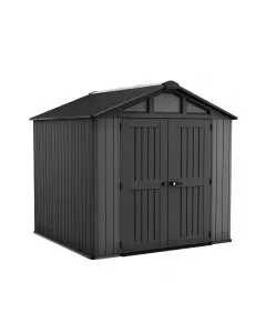 Keter stronghold 8x8 műanyag kerti ház méret: 254 x 228.6 x 220 cm időjárásálló kivitel széles dupla ajtó szellőzés és termé