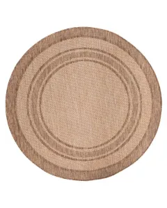 Síkszövött kültéri szőnyeg Átmérő: 120 cm súlya: 1150 g/m2 anyaga: 100% polipropilén színe: natúr-bézs