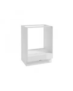 Belluno konyhabútor alsószekrény sütőhöz méret: 60 x 84 x 49 cm 1 db alsó fiók a szokliban fehér magasfényű front fekete matt f�