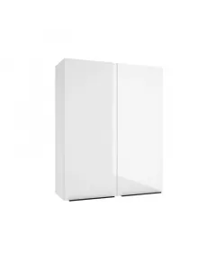 Belluno konyhabútor felsőszekrény méret: 80 x 100 x 31 cm fehér magasfényű front soft-close rendszerrel fekete matt fém fogantyúk