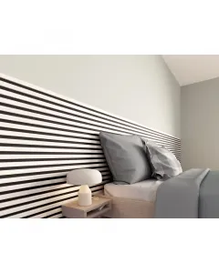 Falpanel erezett fehér színben, akusztikus kivitel 2 darab panel, összesen 1,56 m² hangelnyelő filc hátlap mdf lécekkel ragasztással