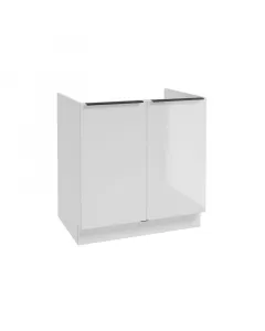 Belluno konyhabútor alsószekrény méret: 80 x 84 x 49 cm 2 ajtós, 1 db fiókkal fehér magasfényű front fekete matt fém fogantyúk