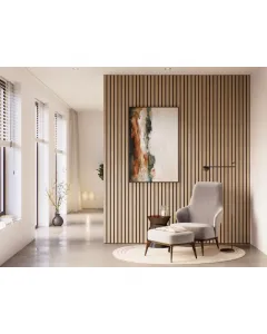 Cando falpanel natúr tölgy színben, akusztikus kivitelben 2 db panel, összesen 1,56 m² mdf lécek hangelnyelő filc hátlappal függő