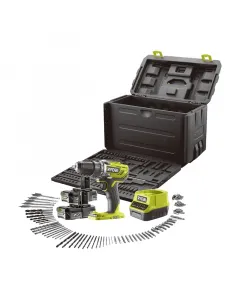 Ryobi akkus fúró‑csavarozó készlet one+ 18v r18dd3‑220x 13 mm-es önzáró tokmánnyal 50 nm maximális nyomaték – ideális ottho