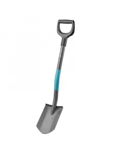 Mini ásó extra éles ásópengével edzett acélból ergonomikus d markolat széles lábtámasz műanyag nyélborítás
