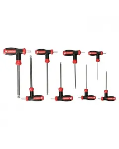 Alpha tools 8 részes t-markolatos imbuszkulcs készlet műhely- és szerelési munkákhoz ergonomikus t-markolat nagyobb erőátvitelhez é