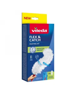 Vileda flex & catch portörlő szett hajlékony, nagy méretű fej mikroszálas anyag Újrahasznosított szálak 360°-os tisztítás