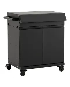 Kingstone kültéri konyha oldalsó szekrény cliff big basic méret: 82 × 55,5 × 91 cm anyag: porfestett fekete acél négy forgó kerék