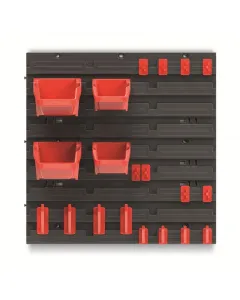 Kistenberg szerszámfal orderline mini szett 1 db szerelőpanel (400 × 400 mm) 4 db szerszámtároló doboz és 16 db akasztóelem szersz
