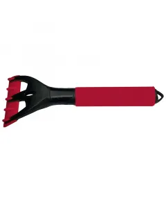 A piros strend pro jégkaparó kompakt és könnyű, ideális a téli autóápoláshoz 30 cm hosszúságú, ergonomikus markolattal tartós 