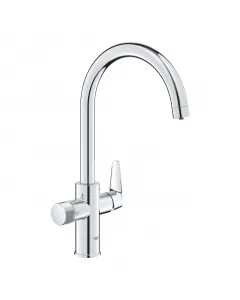 Grohe mosogató csaptelep vízszűrőhöz külön fogantyú a szűrt víz adagolásához grohe silkmove 28 mm-es kerámiabetét  150°-ban 