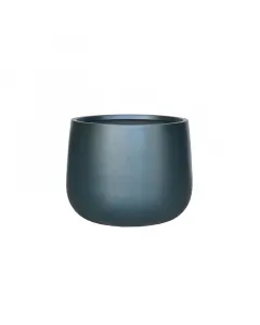 Kültéri virágcserép a pure termékcsaládból 44 cm átmérőjű, kerek kialakítás elegáns sötétzöld szín modern megjelenéssel k
