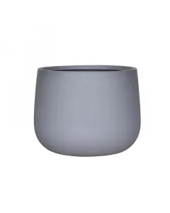 Kültéri virágcserép pure termékcsaládból 55 cm átmérőjű, kerek kialakítás modern szürke szín kézzel készített, tartós kiv