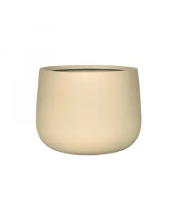 Kültéri virágcserép a pure termékcsaládból 55 cm átmérőjű, kerek kialakítás elegáns krém szín kézzel készített, tartós k