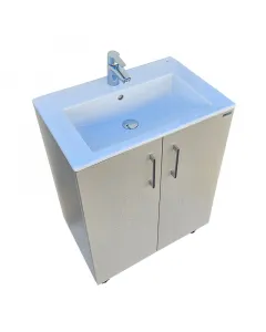 Sanglass slim-65 fürdőszobabútor szett bézs textil szín roca kerámia mosdó  2 db soft close ajtó szögletes, állítható króm lá