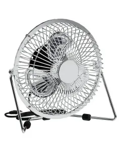 Asztali usb-s ventilátor modern, króm kivitelben 2 sebességfokozat 90°-os dőlésszög a célzott hűtés érdekében kiváló minőség