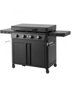 Kingstone plancha gázgrill 16 kw teljesítménnyel 87,5 x 54 cm sütőfelület Összecsukható oldalasztalok kampókkal és mágneses kés