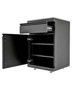 Kingstone kültéri konyhamodul alapszekrény a cube kültéri konyha részeként, fekete színben méret: 58 x 58 x 90 cm kompakt alapko