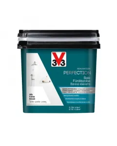 V33 rénovation perfection fürdőszobafesték csempére és bútorra fehér szín, 0,75 l kiszerelés közvetlenül felhordható alapozás 