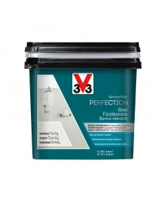 V33 rénovation perfection fürdőszobafesték csempére és bútorra pamut szín, 0,75 l kiszerelés közvetlenül felhordható alapozás n