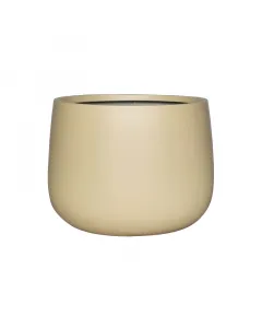 Kültéri virágcserép a pure termékcsaládból 55 cm átmérőjű, kerek kialakítás világos krém szín modern megjelenéssel kézzel 