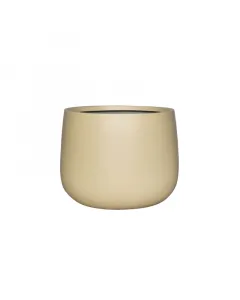 Kültéri virágcserép a pure termékcsaládból 44 cm átmérőjű, kerek forma elegáns krém szín modern terekhez kézzel készített, 