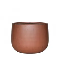 Kültéri virágcserép pure termékcsaládból 55 cm átmérőjű, kerek kialakítás természetes barna szín modern terekhez kézzel kés