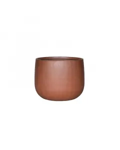 Kültéri a virágcserép pure termékcsaládból 34 cm átmérőjű, kerek forma természetes barna szín modern terekhez kézzel készíte