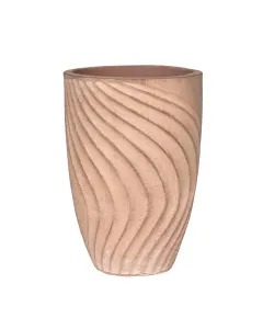 Kültéri virágcserép a wave termékcsaládból 45 cm átmérőjű, magas, kerek kialakítás hullámmintás felület, vintage tób szín 