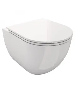 Perem nélküli fali wc-szett modern kialakítással mélyöblítésű kivitel, 6 literes öblítés soft close duroplast wc-ülőkével rej