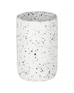 Camargue fogkefetartó pohár stone terrazzo, matt terrazzo hatású felülettel szín: fekete és fehér polirezinből készült könnyen t