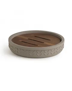 Gedy szappantartó szürke színben gyantából és bambuszból készült kompakt méret: 2,3 cm x 12 cm x 12 cm a thea család tagja termé
