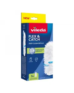 Vileda flex & catch portörlő utántöltő szett hajlékony, nagy méretű fej mikroszálas, újrahasznosított szálak 360°-os tisztítá