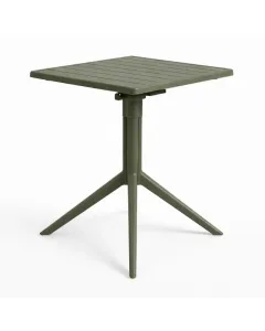 Kompakt méretű kerti asztal kültéri használatra műanyag asztal könnyű, időjárásálló kivitellel 75,5 x 79 cm-es, praktikus mére