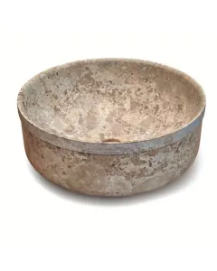Acre mosdókagyló természetes kőből mérete 38 x 38 x 13 cm tartós, masszív anyag ráépíthető kialakítás bézs szín