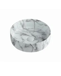 Bathco mosdókagyló dallas pultra ültethető dekorált porcelán mosdó méret: 36 cm x 36 cm x 12 cm  kör alakú forma  túlfolyó né