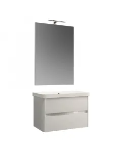 Baden haus fürdőszobabútor szett saturn 80, magasfényű fehér kivitelben 80 cm széles komplett szett 2 fiókos mosdószekrény soft-c