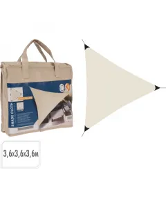 Napvitorla (3.6x3.6x3.6m, krém, háromszög) tartós poliészter anyag: 170 g/m² sűrűség upf 50+ uv-védelem kültéri használat egysz