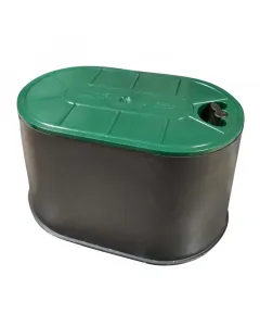 Stebo csapszekrény földfelszín alatti vízrendszerek csatlakozóinak védelmére 145×245×180 mm-es ovális kivitelben kertekbe, udvarok