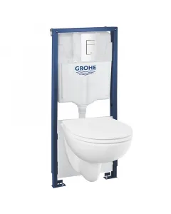 Grohe solido 5in1 wc-szett komplett megoldás perem nélküli wc-csészével  quickfix® szerelőrendszer duroplaszt wc-ülőke lecsapódá