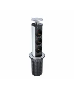 Commel bútorba beépíthető elosztó modern kialakítással 3 aljzatos pop-up rendszer 1,8 méteres h05vv-f 3g1,5 kábel 3500 w maximális