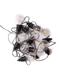Kerti fényfüzér 10 db melegfehér led-fényforrással toldható kivitel (max. 4 fényfüzér) klasszikus villanykörte forma hosszúság: