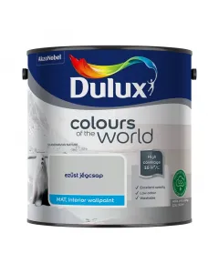 Dulux a nagyvilÁg szÍnei beltéri falfesték 2,5 liter ezüst jégcsap matt, szürke árnyalat kiváló fedőképesség, nagy kiadósság 