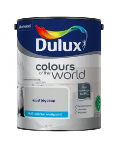 Dulux a nagyvilÁg szÍnei beltéri falfesték 5 liter ezüst jégcsap matt, szürke árnyalat kiváló fedőképesség, nagy kiadósság gy