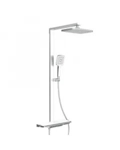 Termosztátos zuhanyszett modern fejzuhannyal 3 funkciós kézizuhany választható vízsugarakkal 30 × 20 cm-es wellness fejzuhany vízkő